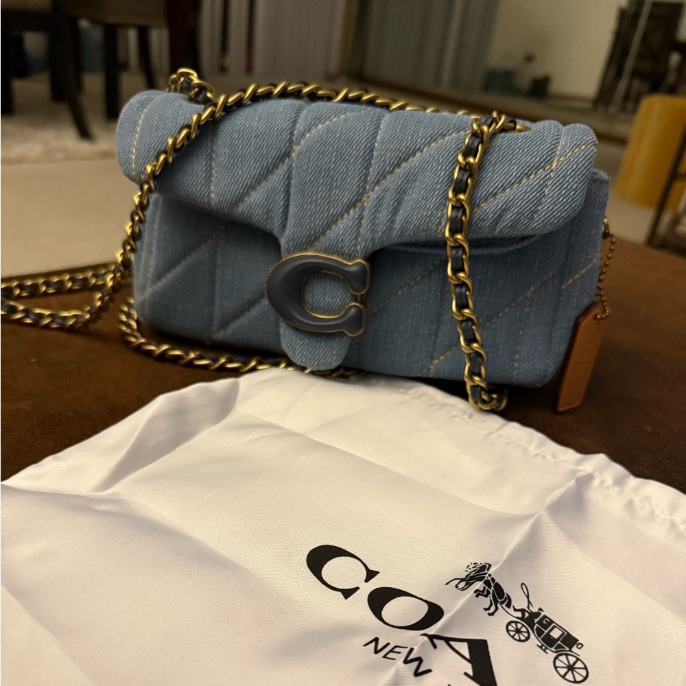 Coach Denim Blue Quilted Mini Bag